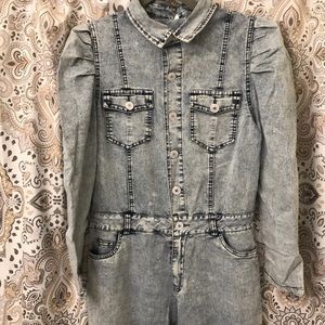 Stonewash overall suit with long sleeve